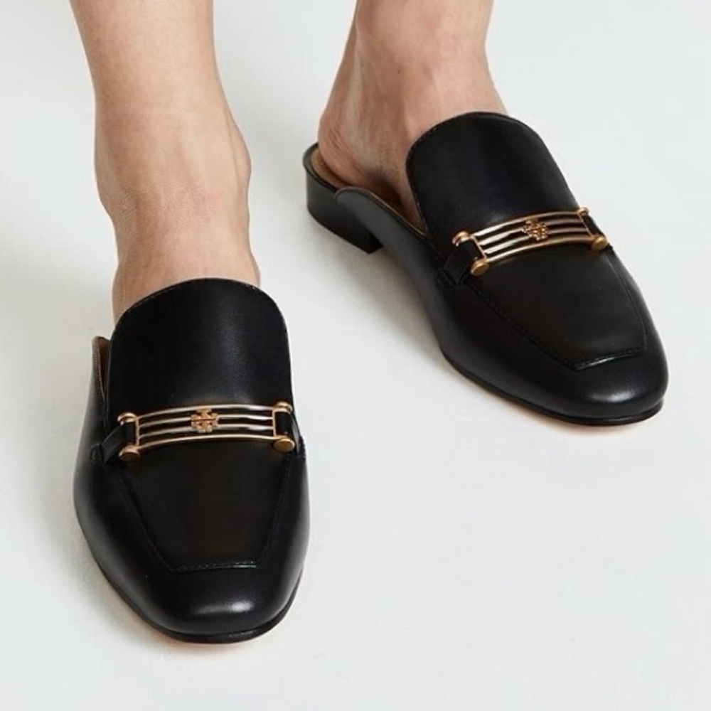 EUC!!  Tory Burch Amelia Backless Loafer Mules Calf Leather Size 8